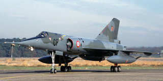 A Mirage IV P, modified to carry the Air-Sol Moyenne Portée (medium-range air to surface missile, or ASMP), photographed in 1999. (Rob Schleiffert)